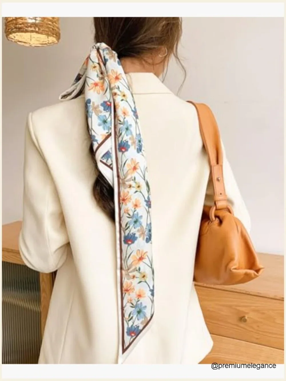 Silky Long Thin Scarf for Women Multi-Use Headscarf Bag Scarf Fashion Accessory